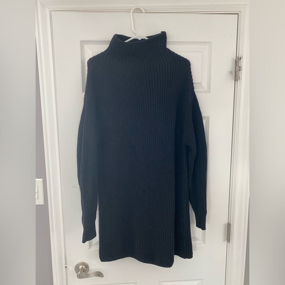 $168 Value Wilfred by Aritzia Black Turtleneck Sweater Dress- Aritzia